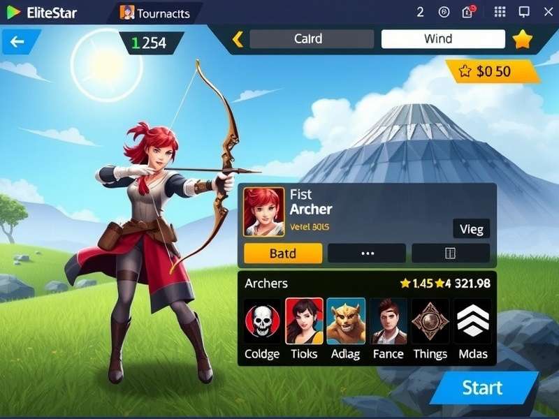 Fiesta Archer Elite Star gameplay screenshot showing archery tournament