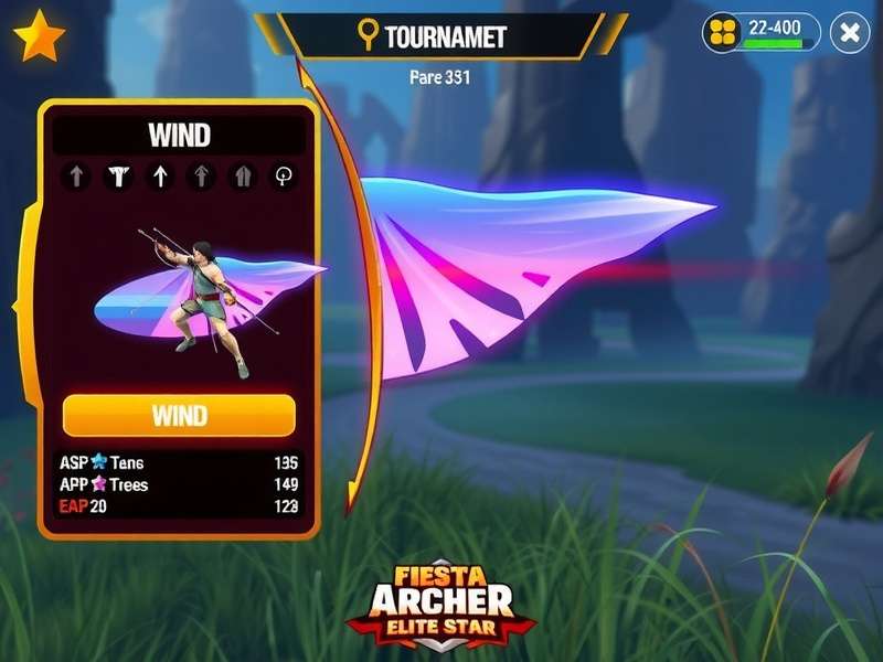 Fiesta Archer Elite Star tournament gameplay with wind indicators